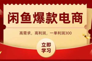 （15422期）闲鱼高利润电商，入门到出单只需3小时，每天利润1000+