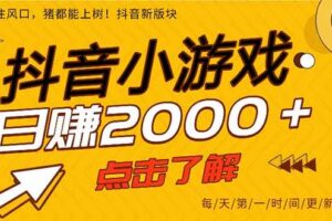 （15529期）抖音小游戏，一部手机日入300+，2025风口项目