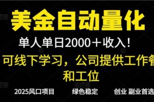 （16653期）2025超前美金自动量化！单人单日收益1000+，线下学习，支持实地考察