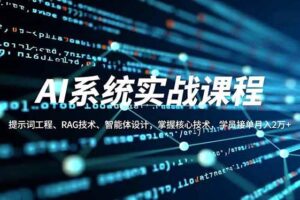 (16666期)AI系统实战课程,提示词工程、RAG技术、智能体设计,掌握核心技术,学员接单月入2万+