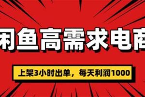 (16672期)闲鱼高利润电商,当天上架当天出单,一单利润300
