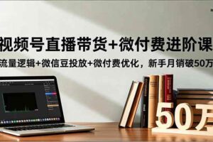 (16684期)视频号直播带货+微付费进阶课:流量逻辑+微信豆投放+微付费优化,新手月销破50万
