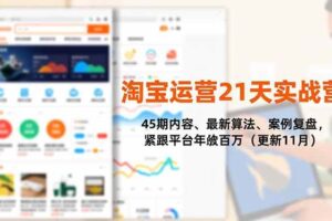 (16701期)淘宝运营21天实战营,45期内容、最新算法、案例复盘,紧跟平台年入百万(更新11月)
