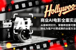 (17092期)商业AI电影全案实战:从接单到交付,掌握将创意可靠地转化为客户付费成果的全套方法论